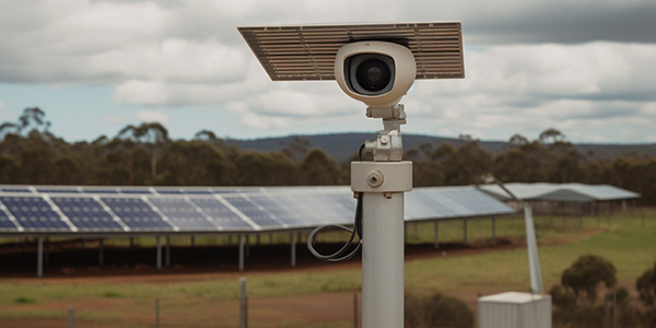 PTZ camera overlooking a solar farm